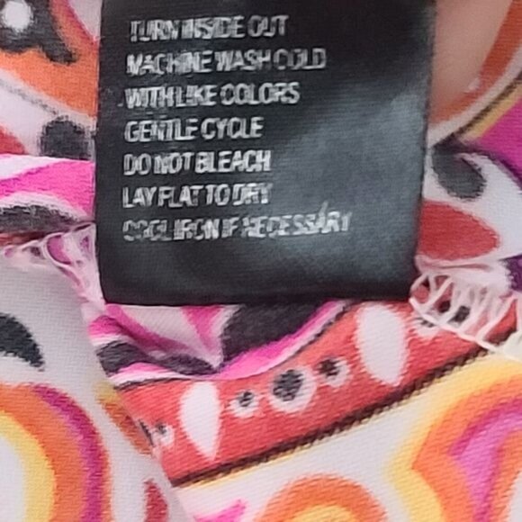 Alex Marie Bright Vibrant Pink Orange Medallion Boho Career Shell Tank Top - Picture 8 of 8